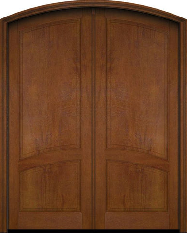 WDMA 60x78 Door (5ft by 6ft6in) Exterior Swing Mahogany 2/3 Arch Panel Arch Top Double Entry Door 4