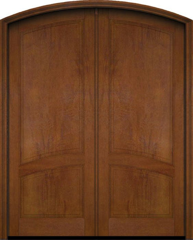 WDMA 60x78 Door (5ft by 6ft6in) Exterior Swing Mahogany 2/3 Arch Panel Arch Top Double Entry Door 4