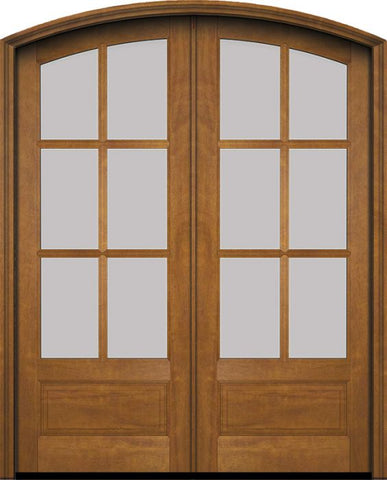 WDMA 60x78 Door (5ft by 6ft6in) Exterior Swing Mahogany 3/4 Arch 6 Lite Arch Top Double Entry Door 1
