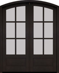 WDMA 60x78 Door (5ft by 6ft6in) Exterior Swing Mahogany 3/4 Arch 6 Lite Arch Top Double Entry Door 2