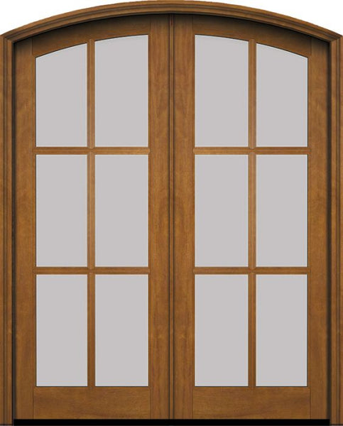 WDMA 60x78 Door (5ft by 6ft6in) Exterior Swing Mahogany Arch 6 Lite Arch Top Double Entry Door 1