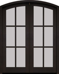 WDMA 60x78 Door (5ft by 6ft6in) Exterior Swing Mahogany Arch 6 Lite Arch Top Double Entry Door 2
