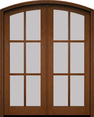 WDMA 60x78 Door (5ft by 6ft6in) Exterior Swing Mahogany Arch 6 Lite Arch Top Double Entry Door 4