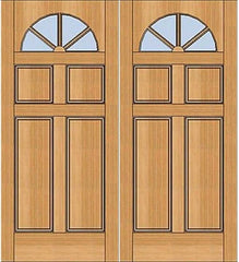 WDMA 60x80 Door (5ft by 6ft8in) Exterior Fir 1-3/4in Fan Light Double Door 1