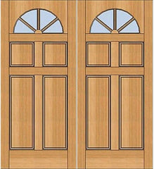WDMA 60x80 Door (5ft by 6ft8in) Exterior Fir 1-3/4in Fan Light Double Door 1