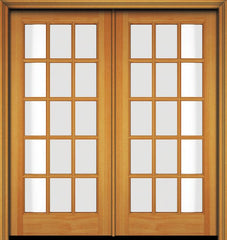 WDMA 60x80 Door (5ft by 6ft8in) French Fir 80in 15 Lite Door Double Door 1