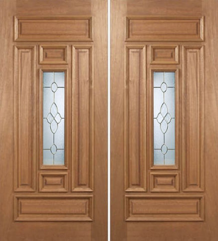 WDMA 60x80 Door (5ft by 6ft8in) Exterior Mahogany Narrow Double Door w/ C Glass 1