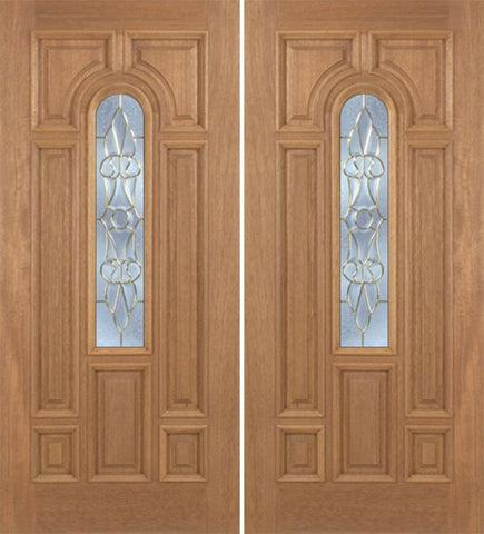 WDMA 60x80 Door (5ft by 6ft8in) Exterior Mahogany Revis Double Door w/ L Glass - 6ft8in Tall 1