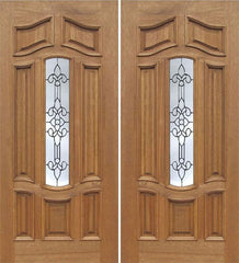 WDMA 60x80 Door (5ft by 6ft8in) Exterior Mahogany Palisades Double Door w/ U Glass 1