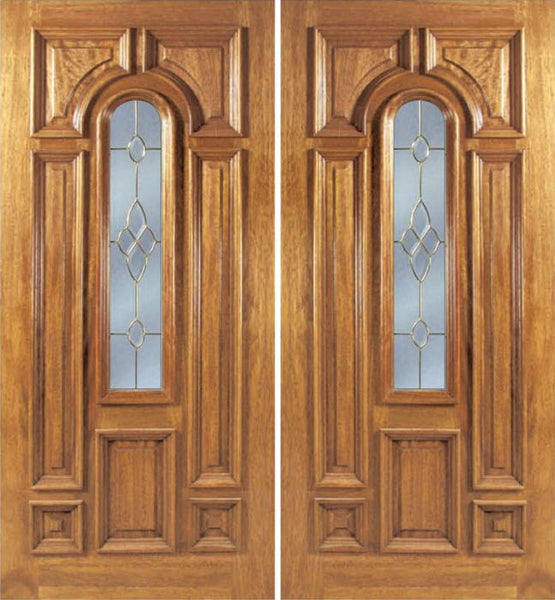 WDMA 60x80 Door (5ft by 6ft8in) Exterior Mahogany Ironbark Double Door w/ C Glass 1