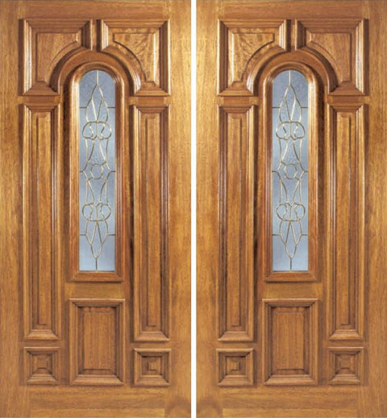 WDMA 60x80 Door (5ft by 6ft8in) Exterior Mahogany Ironbark Double Door w/ OL Glass 1