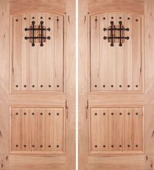 WDMA 60x80 Door (5ft by 6ft8in) Exterior Walnut Rustica Double Door with Speakeasy 1