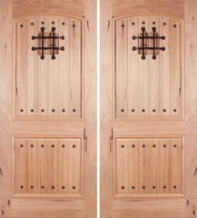 WDMA 60x80 Door (5ft by 6ft8in) Exterior Walnut Rustica Double Door with Speakeasy 1