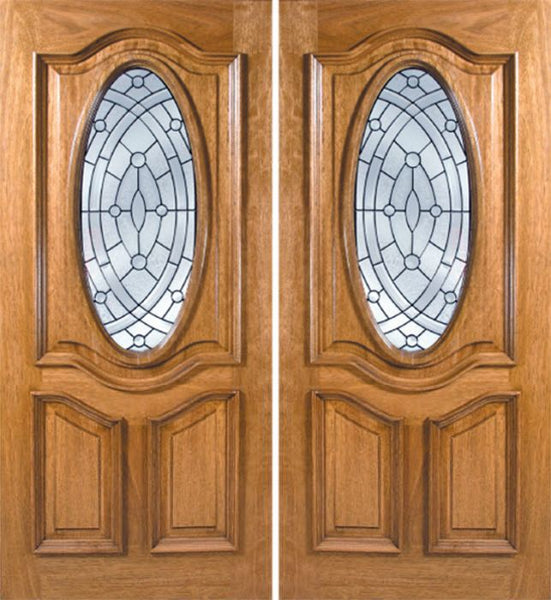 WDMA 60x80 Door (5ft by 6ft8in) Exterior Mahogany La Jolla Double Door w/ EE Glass 1