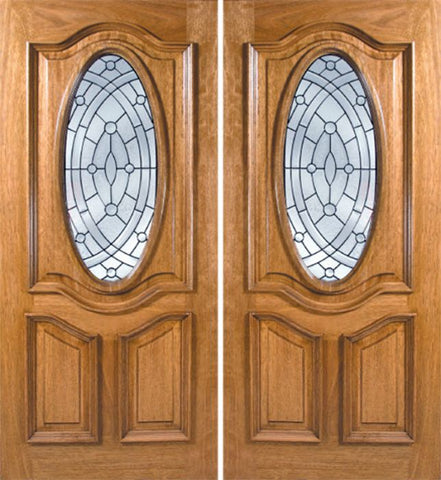 WDMA 60x80 Door (5ft by 6ft8in) Exterior Mahogany La Jolla Double Door w/ EE Glass 1