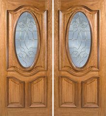WDMA 60x80 Door (5ft by 6ft8in) Exterior Mahogany La Jolla Double Door w/ BO Glass - 6ft8in Tall 1
