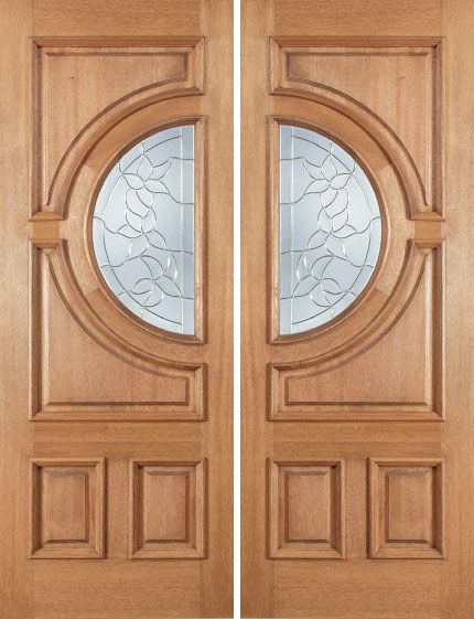 WDMA 60x80 Door (5ft by 6ft8in) Exterior Mahogany Crescent Double Door w/ S Glass 1
