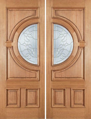 WDMA 60x80 Door (5ft by 6ft8in) Exterior Mahogany Crescent Double Door w/ S Glass 1