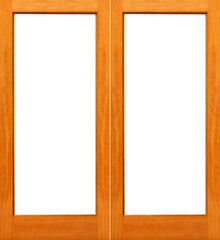 WDMA 60x80 Door (5ft by 6ft8in) Interior Swing Oak Red -1-lite Red Wood IG Glass Double Door 1