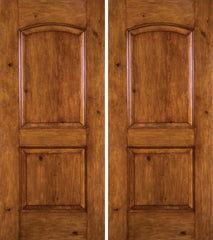 WDMA 60x80 Door (5ft by 6ft8in) Exterior Knotty Alder Alder Rustic Plain Panel Double Entry Door 1