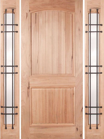 WDMA 60x80 Door (5ft by 6ft8in) Exterior Walnut Rustica Single Door/2side Clear Glass and Cage 1