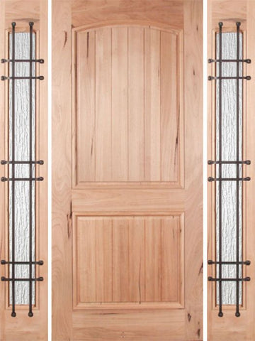WDMA 60x80 Door (5ft by 6ft8in) Exterior Walnut Rustica Single Door/2side Rain Glass and Cage 1