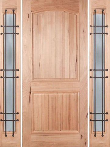 WDMA 60x80 Door (5ft by 6ft8in) Exterior Walnut Rustica Single Door/2side Reed Glass and Cage 1