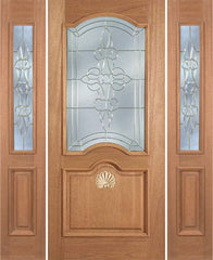 WDMA 60x80 Door (5ft by 6ft8in) Exterior Mahogany Franklin Single Door/2side w/ L Glass 1