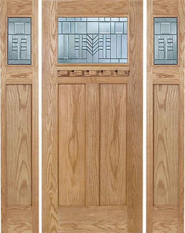 WDMA 60x80 Door (5ft by 6ft8in) Exterior Oak Pearce Single Door/2side w/ C Glass 1