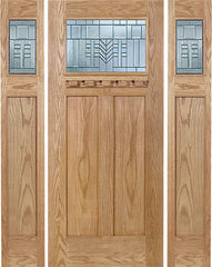 WDMA 60x80 Door (5ft by 6ft8in) Exterior Oak Pearce Single Door/2side w/ C Glass 1