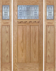 WDMA 60x80 Door (5ft by 6ft8in) Exterior Oak Pearce Single Door/2side w/ B Glass 1