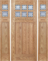 WDMA 60x80 Door (5ft by 6ft8in) Exterior Oak Randall Single Door/2side w/ N Glass 1
