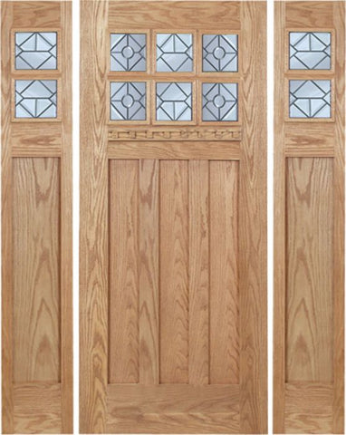 WDMA 60x80 Door (5ft by 6ft8in) Exterior Oak Randall Single Door/2side w/ H Glass 1