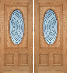 WDMA 60x80 Door (5ft by 6ft8in) Exterior Oak Watson Double Door w/ EE Glass 1