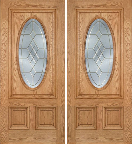 WDMA 60x80 Door (5ft by 6ft8in) Exterior Oak Watson Double Door w/ A Glass 1