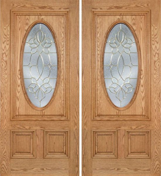 WDMA 60x80 Door (5ft by 6ft8in) Exterior Oak Watson Double Door w/ CO Glass 1