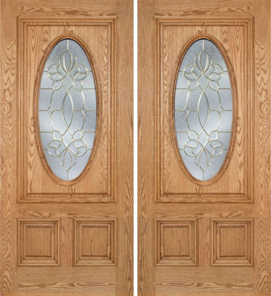 WDMA 60x80 Door (5ft by 6ft8in) Exterior Oak Watson Double Door w/ CO Glass 1