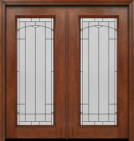 WDMA 60x80 Door (5ft by 6ft8in) Exterior Mahogany Full Lite Double Entry Door Topaz Glass 1
