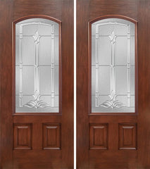 WDMA 60x80 Door (5ft by 6ft8in) Exterior Mahogany Camber 3/4 Lite Double Entry Door BT Glass 1