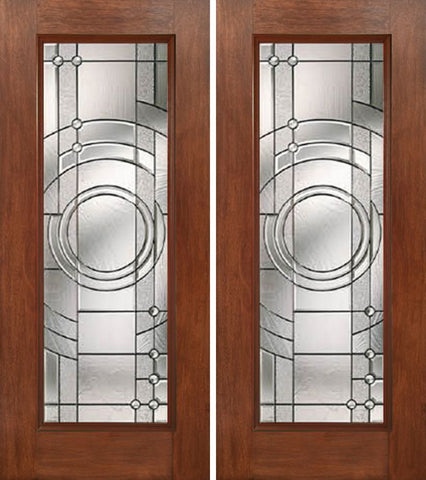 WDMA 60x80 Door (5ft by 6ft8in) Exterior Mahogany Full Lite Double Entry Door EN Glass 1