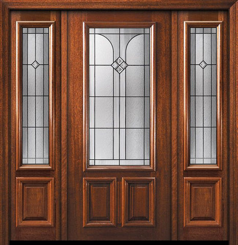 WDMA 60x80 Door (5ft by 6ft8in) Exterior Mahogany 36in x 80in 2/3 Lite Cantania Door /2side 1