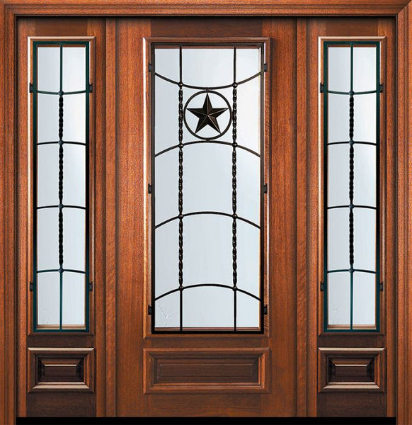 WDMA 60x80 Door (5ft by 6ft8in) Exterior Mahogany 80in 3/4 Lite Texan Door /2side 1
