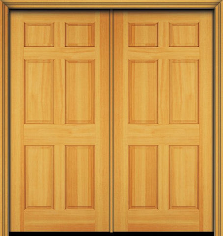 WDMA 60x84 Door (5ft by 7ft) Exterior Fir 84in 6 Panel Double Door 1