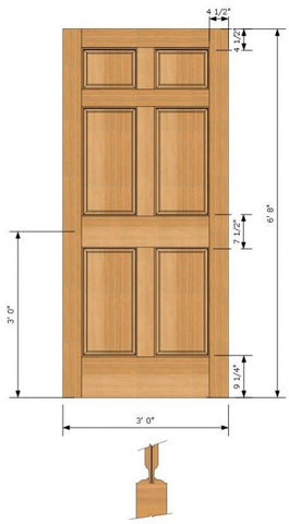 WDMA 60x84 Door (5ft by 7ft) Exterior Fir 84in 6 Panel Double Door 2