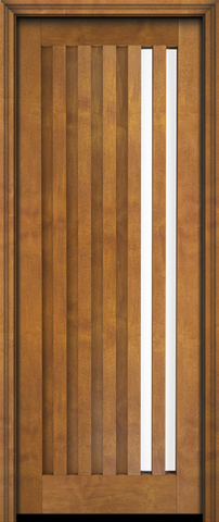 WDMA 60x84 Door (5ft by 7ft) Interior Swing Mahogany Mid Century Slim Lite Contemporary Modern Exterior or Single Door 1