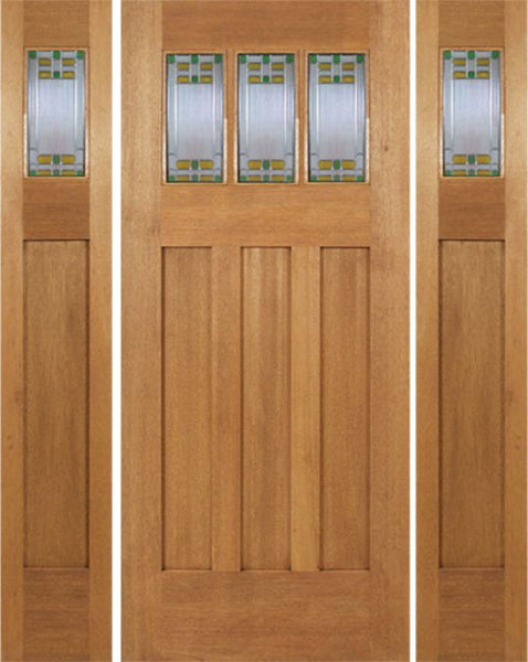 WDMA 60x84 Door (5ft by 7ft) Exterior Mahogany Barnsdale Single Door/2side w/ GO Glass 1