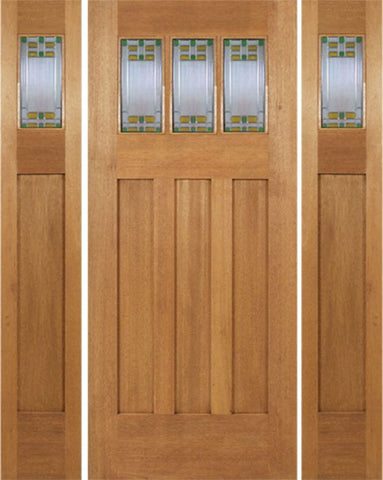 WDMA 60x84 Door (5ft by 7ft) Exterior Mahogany Barnsdale Single Door/2side w/ GO Glass 1