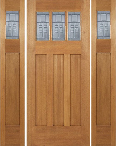WDMA 60x84 Door (5ft by 7ft) Exterior Mahogany Barnsdale Single Door/2side w/ C Glass 1