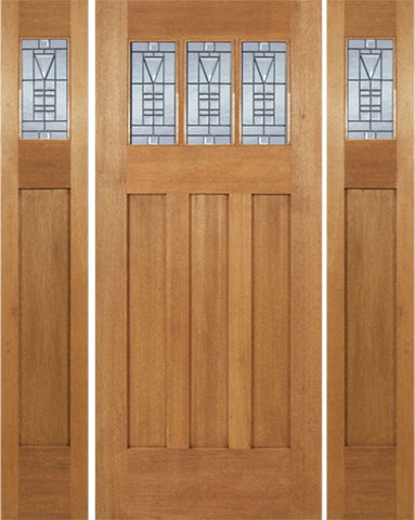 WDMA 60x84 Door (5ft by 7ft) Exterior Mahogany Barnsdale Single Door/2side w/ B Glass 1