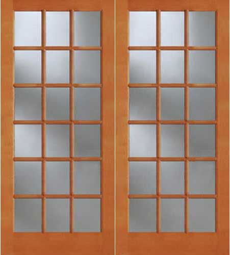 WDMA 60x96 Door (5ft by 8ft) Exterior Fir 1518 18-Lite Double Door 1